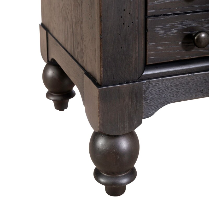 Americana Farmhouse Bedside Chest w/ Charging Station - Black 615BR62B