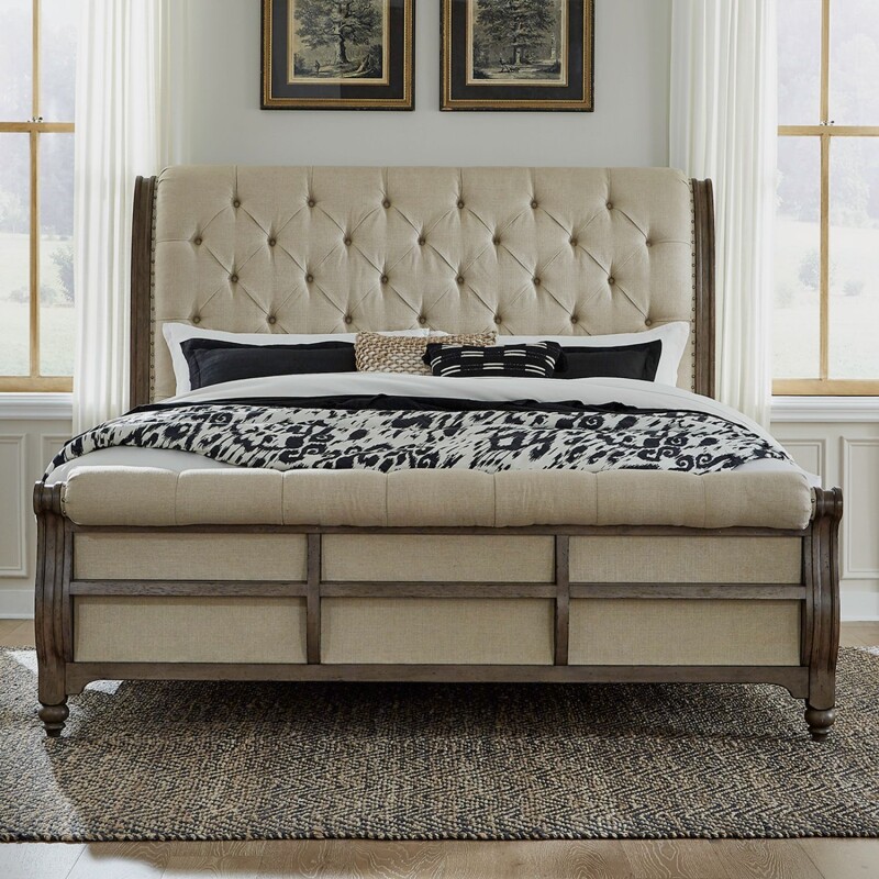 Americana Farmhouse Queen Sleigh Bed 615BRQSL