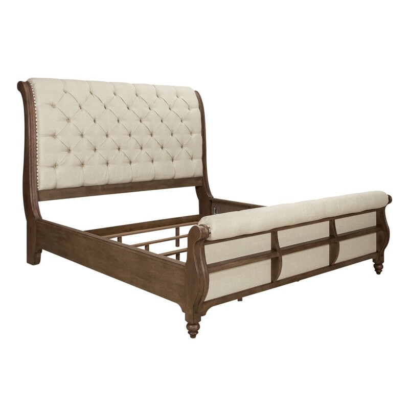Americana Farmhouse Queen Sleigh Bed, Dresser & Mirror 615BRQSLDM