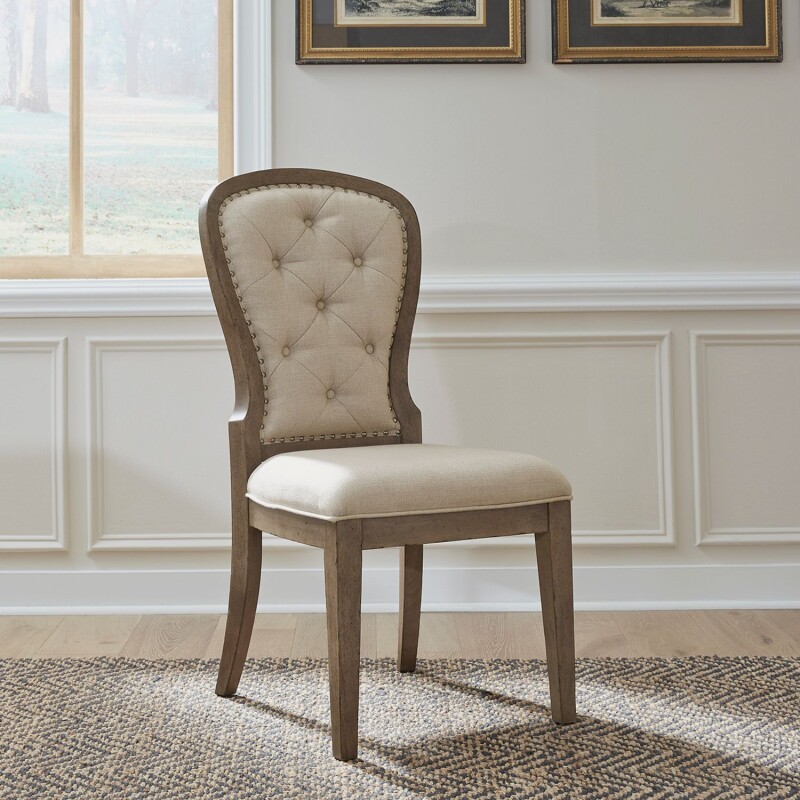 Americana Farmhouse Uph Tufted Back Side Chair 615C0501S