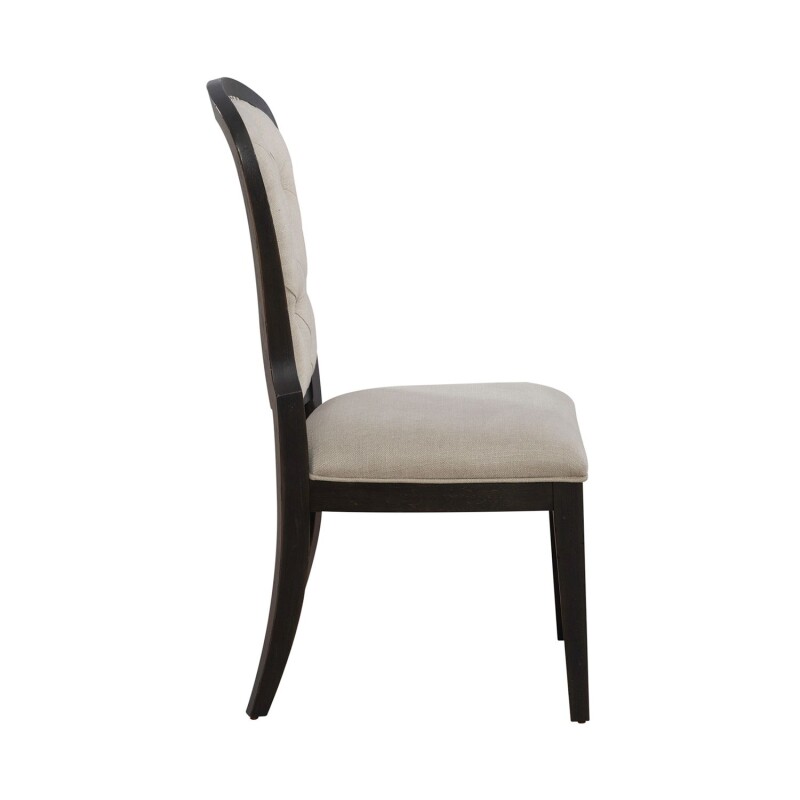 Americana Farmhouse Uph Tufted Back Side Chair - Black 615C0501SB