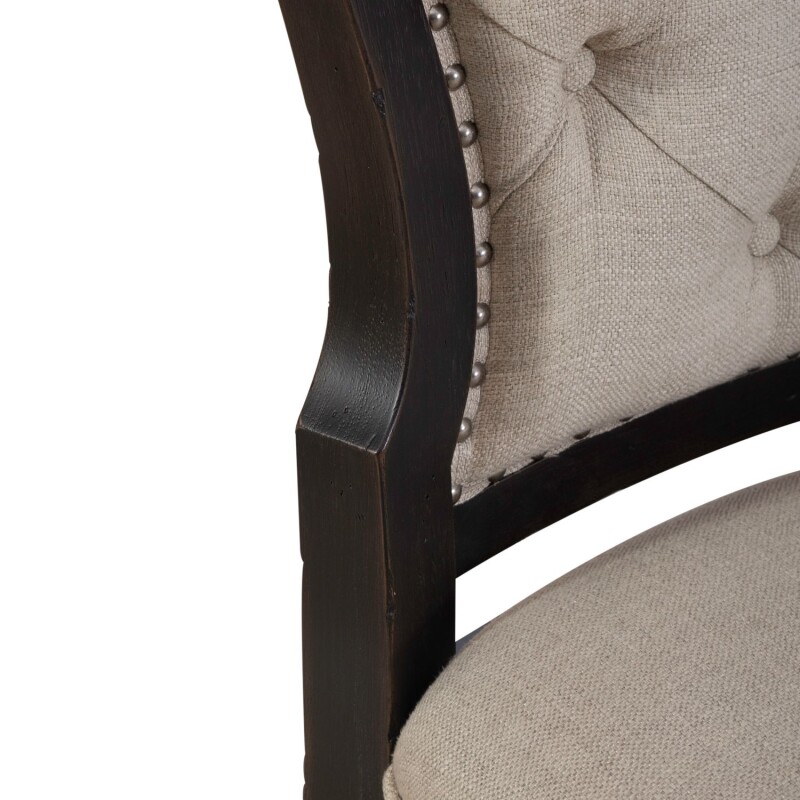 Americana Farmhouse Uph Tufted Back Side Chair - Black 615C0501SB