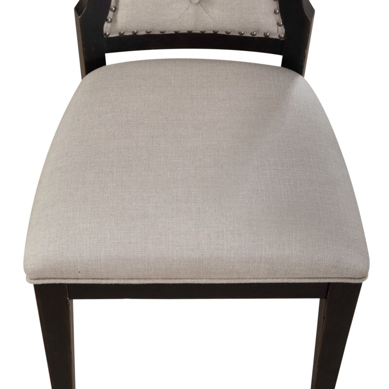 Americana Farmhouse Uph Tufted Back Side Chair - Black 615C0501SB