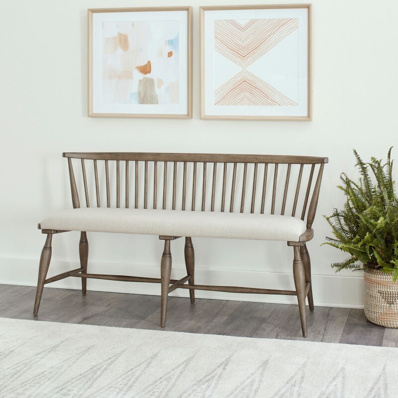 Americana Farmhouse Uph Seat Windsor Bench (RTA) 615C1001B