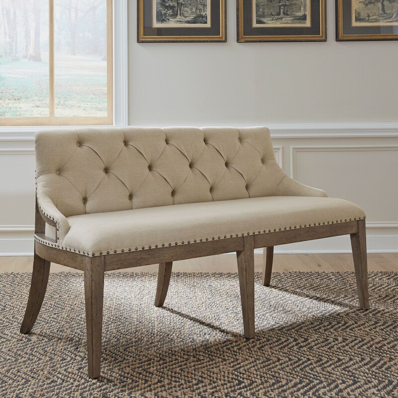 Americana Farmhouse Uph Shelter Dining Bench 615C6501B