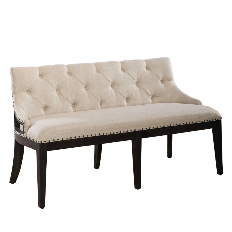 Americana Farmhouse Uph Shelter Dining Bench- Black 615C6501BB