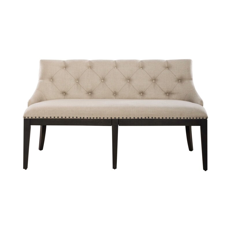 Americana Farmhouse Uph Shelter Dining Bench- Black 615C6501BB