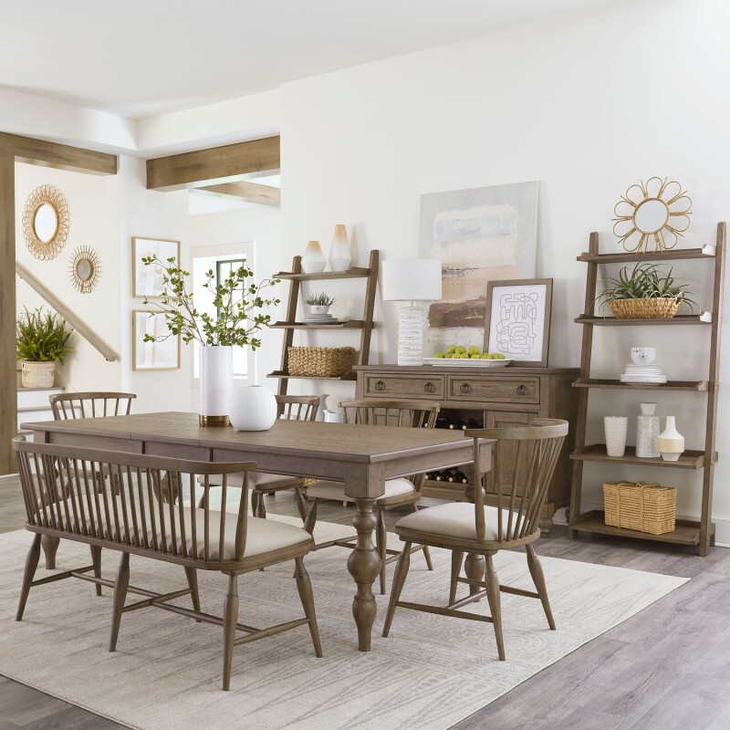 Americana Farmhouse 6 Piece Rectangular Table Set 615CD6RTS