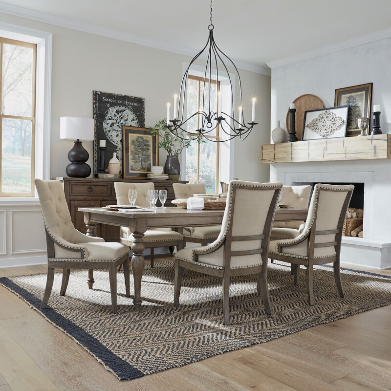 Americana Farmhouse 7 Piece Leg Table Set 615DR7LGS