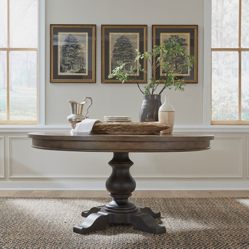 Americana Farmhouse Opt Pedestal Table 615DROPED