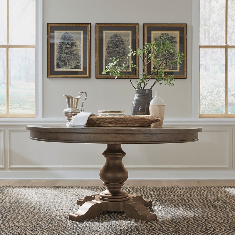 Americana Farmhouse Pedestal Table Set 615DRPED