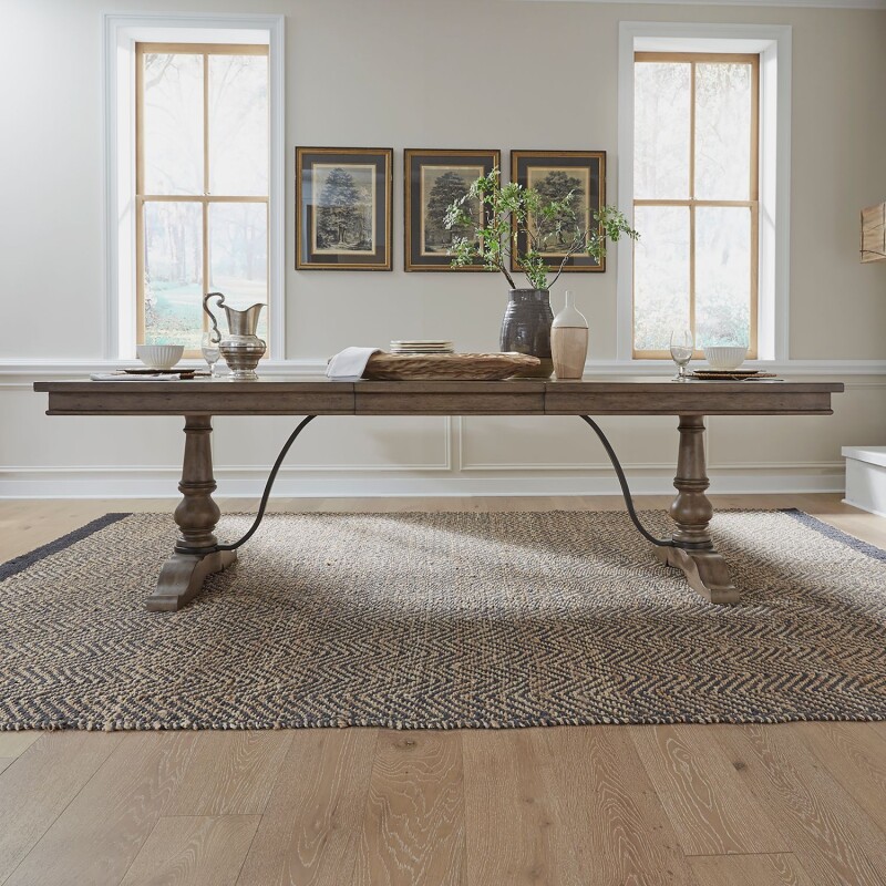 Americana Farmhouse Trestle Table Set 615DRTRS