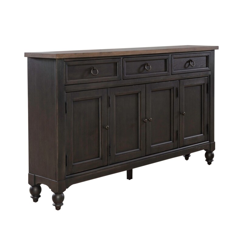 Americana Farmhouse Hall Buffet- Black 615HB7242B
