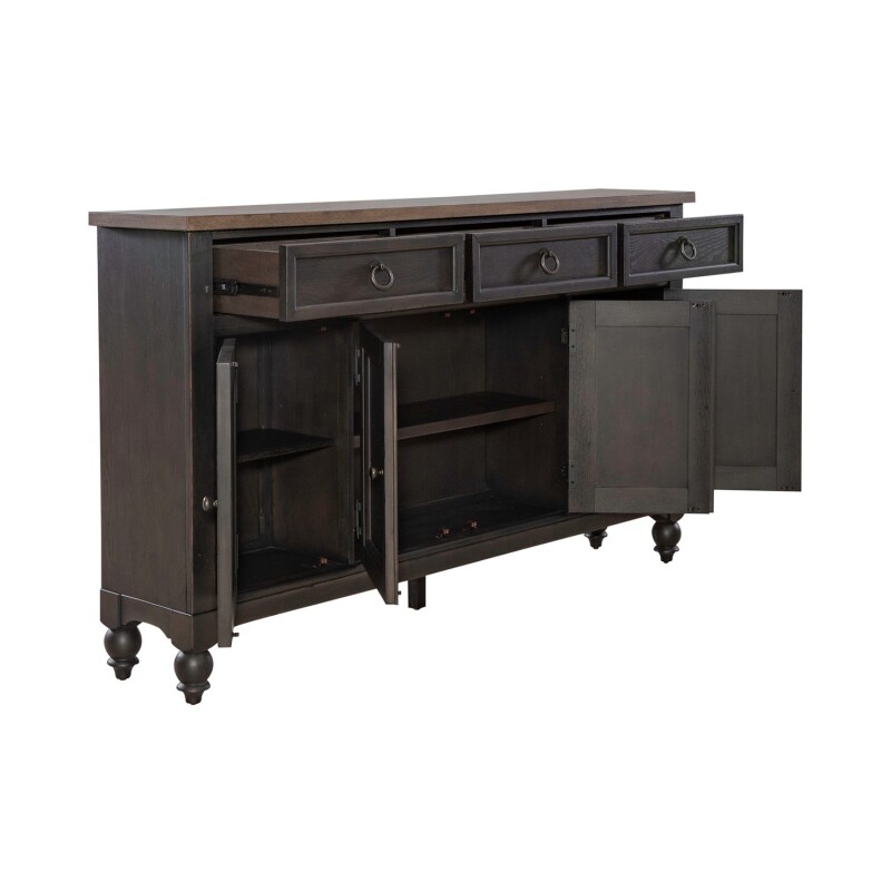 Americana Farmhouse Hall Buffet- Black 615HB7242B