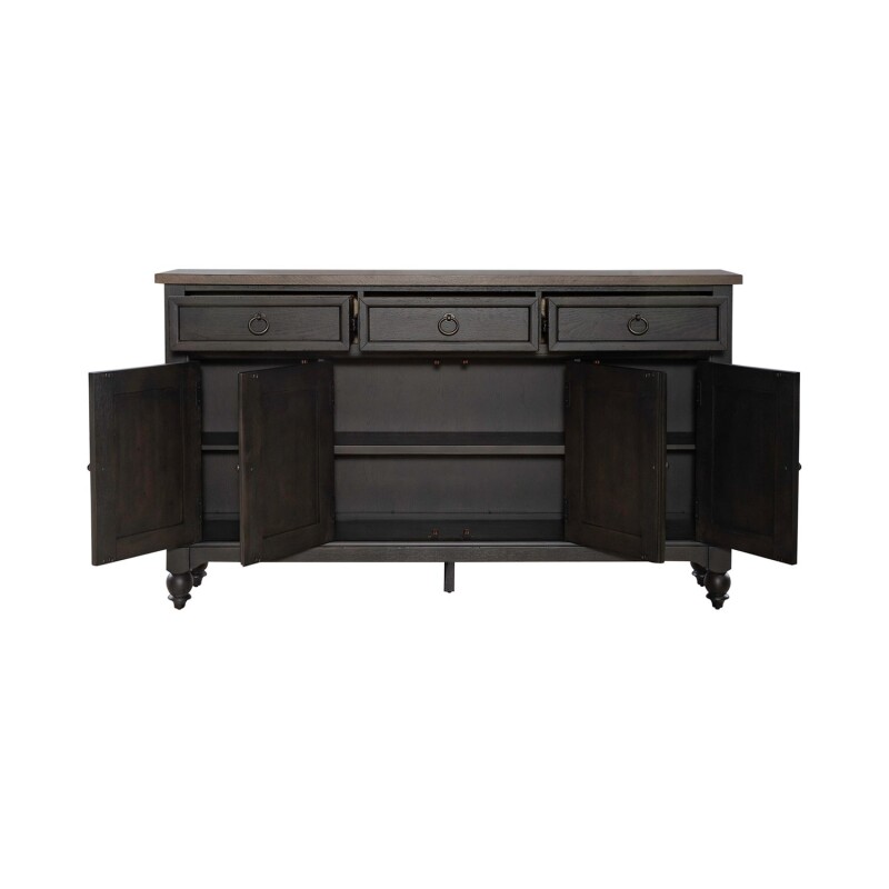 Americana Farmhouse Hall Buffet- Black 615HB7242B