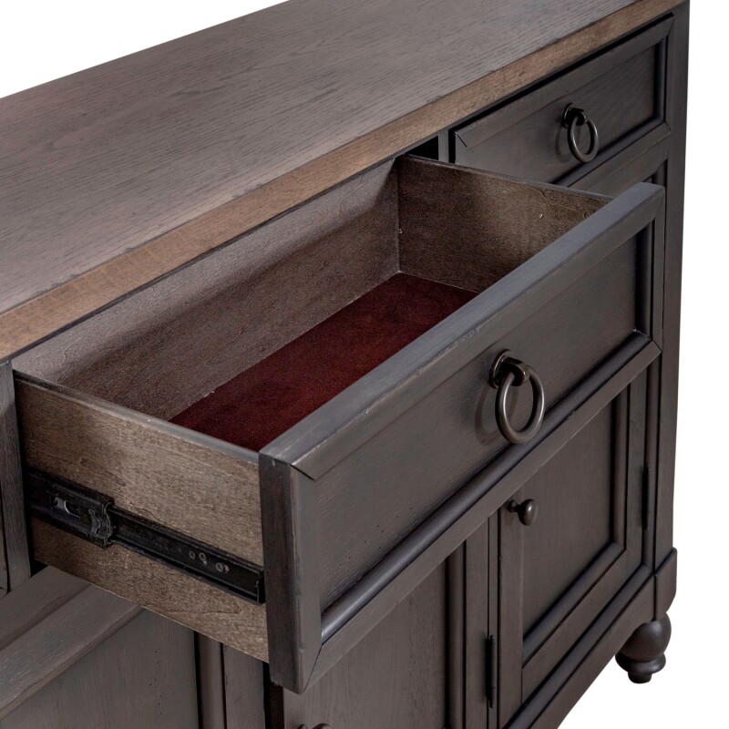 Americana Farmhouse Hall Buffet- Black 615HB7242B