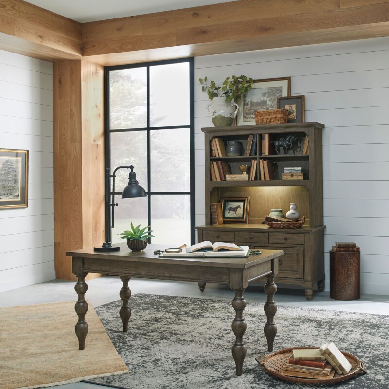 Americana Farmhouse 3 Piece Desk & Hutch Set 615HO3DH