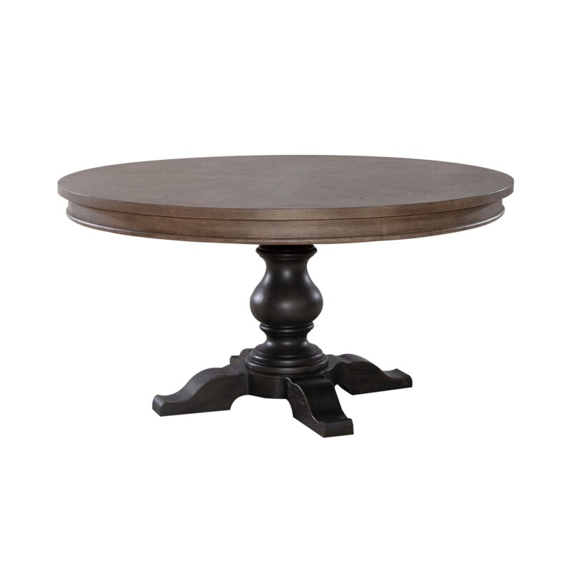 Americana Farmhouse Single Pedestal Table Base- Black 615P6060B