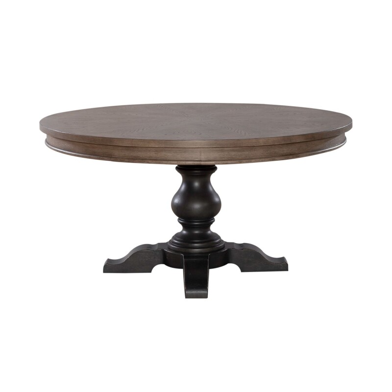 Americana Farmhouse Single Pedestal Table Base- Black 615P6060B
