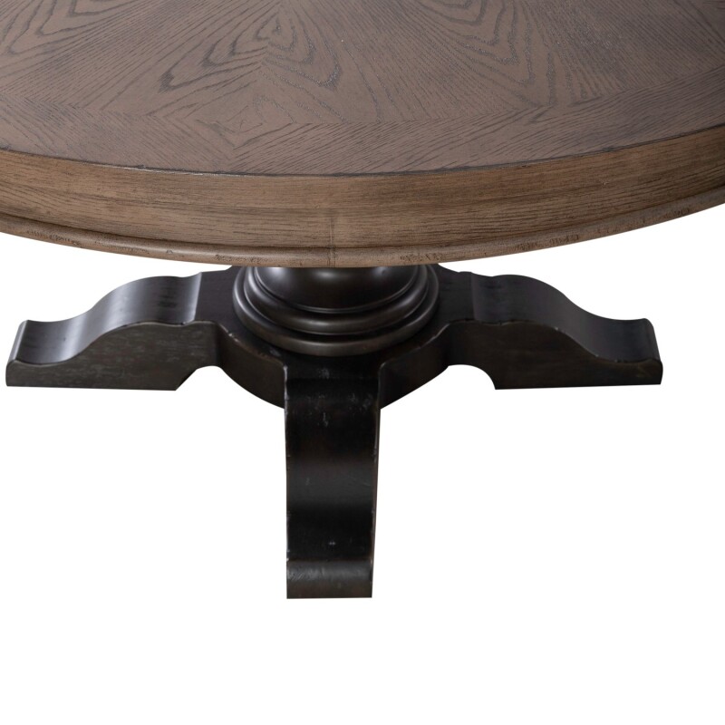 Americana Farmhouse Single Pedestal Table Base- Black 615P6060B