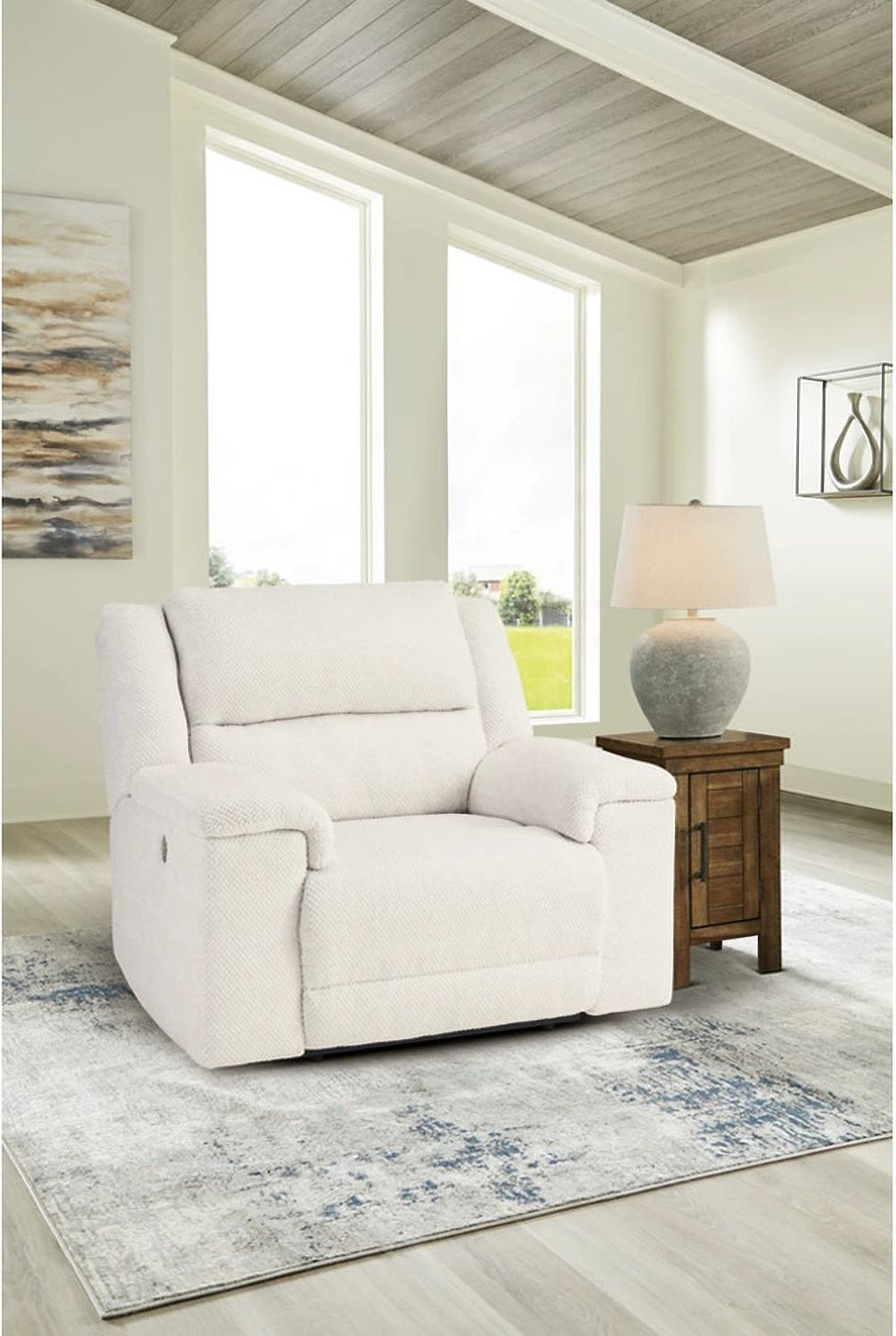 Keensburg Wide Seat Power Recliner In Linen 6180782