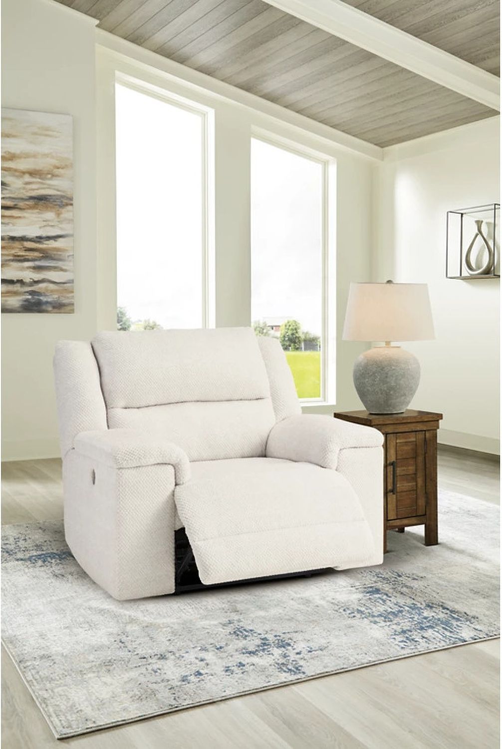 Keensburg Wide Seat Power Recliner In Linen 6180782