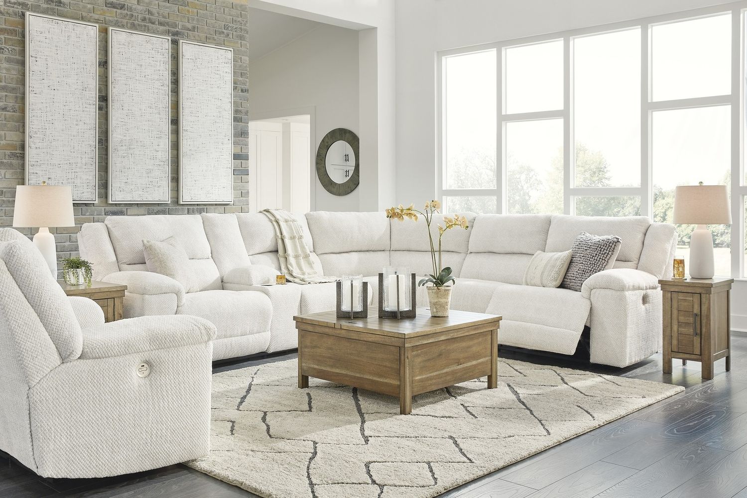 Keensburg Wide Seat Power Recliner In Linen 6180782