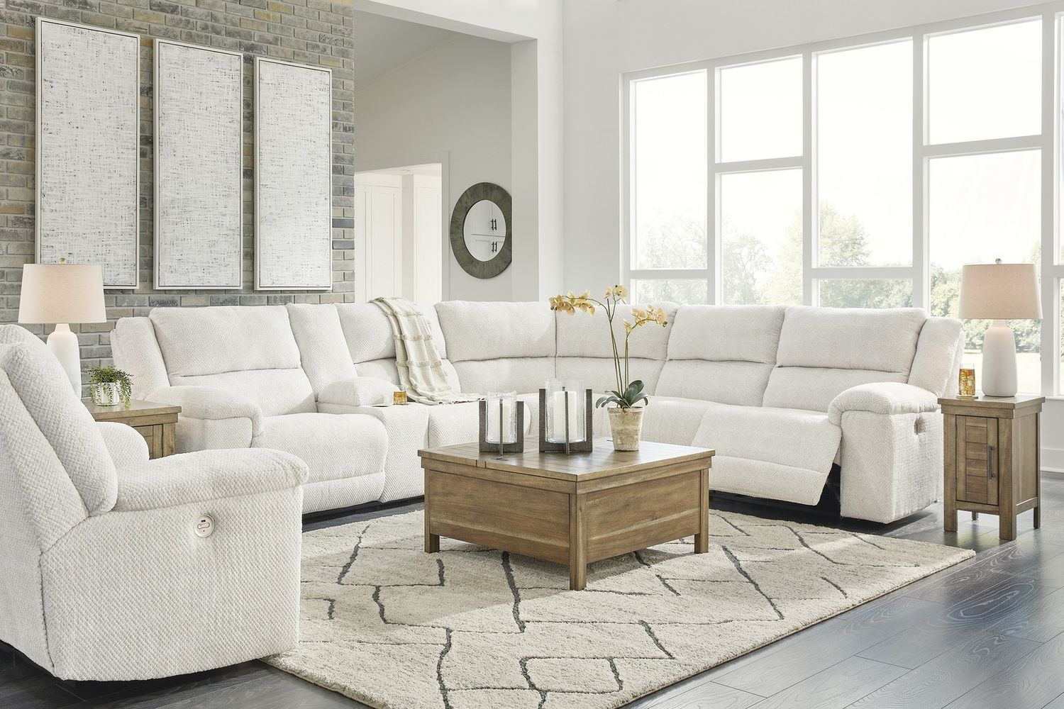 Keensburg Wide Seat Power Recliner In Linen 6180782