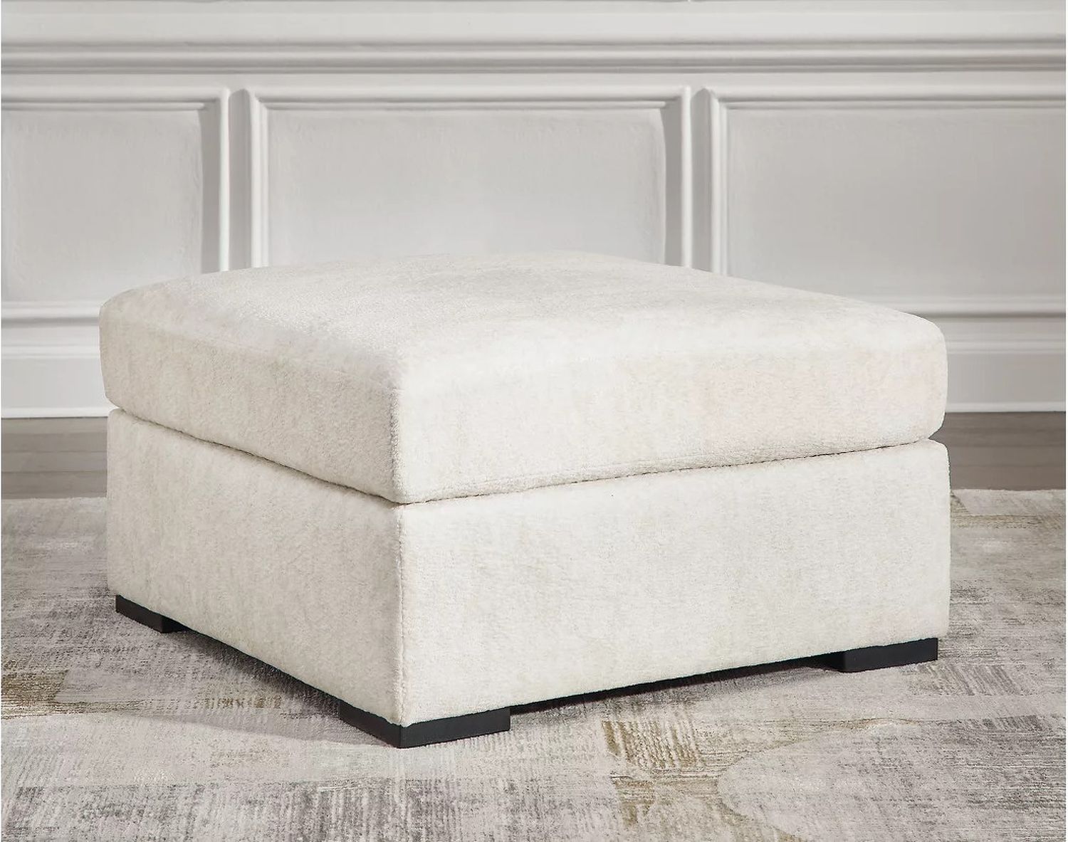Chessington Oversized Accent Ottoman In Ivory 6190408
