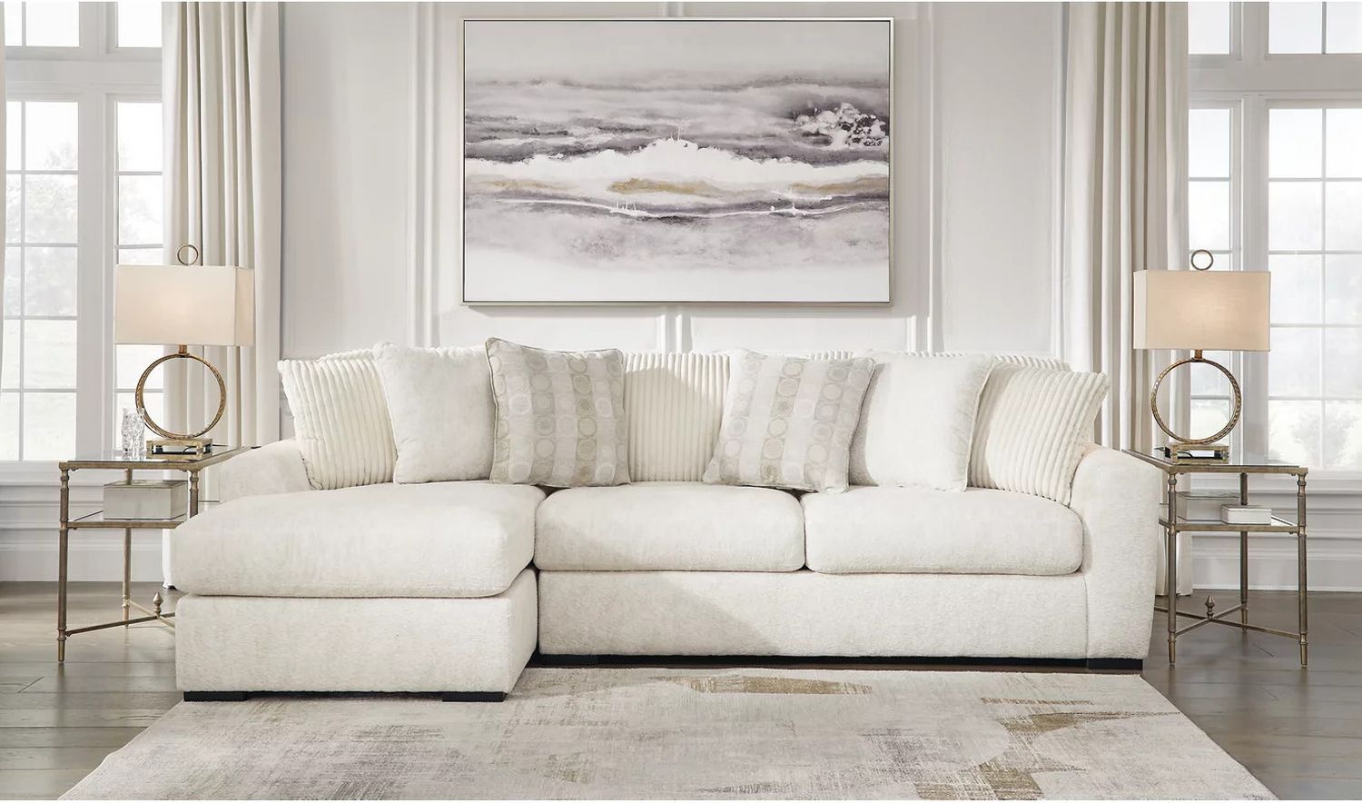 Chessington 2-Piece LAF Sectional with Chaise In Ivory 61904S1