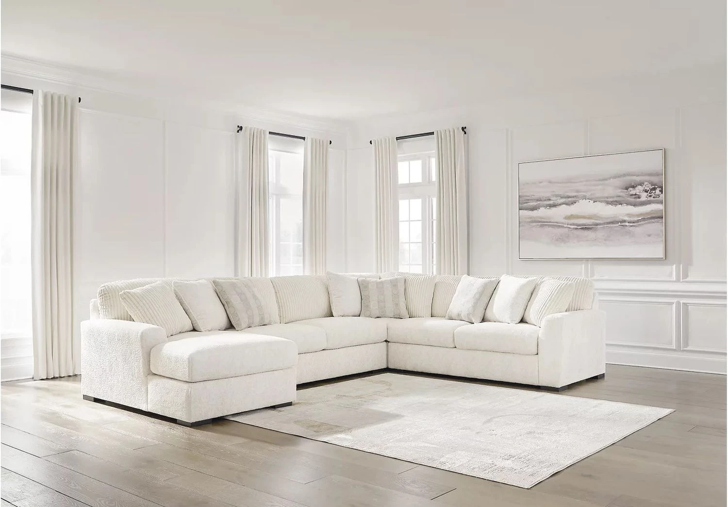 Chessington 4-Piece Sectional with Chaise In Ivory 61904S3