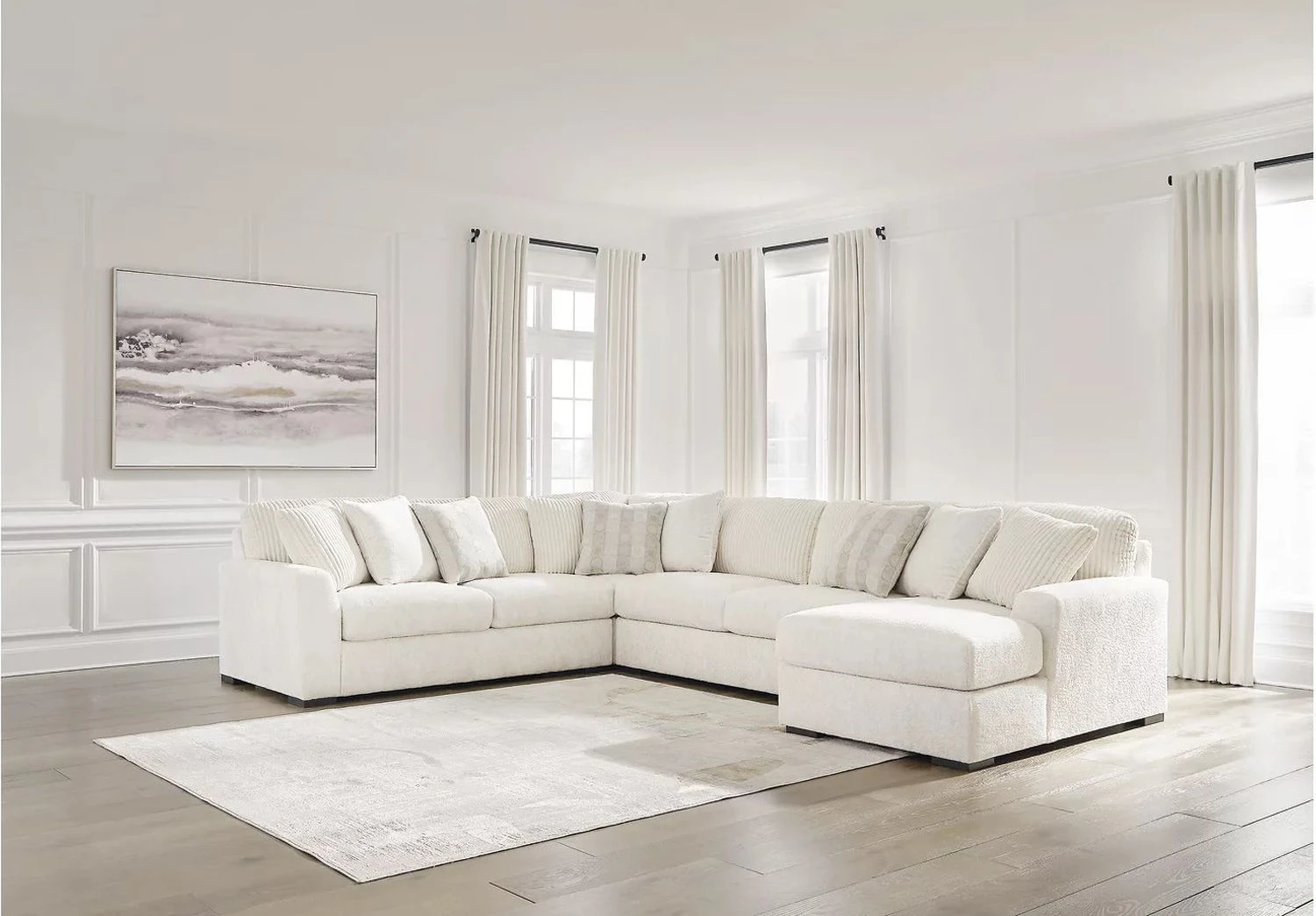 Chessington 4-Piece Sectional with Chaise In Ivory 61904S4