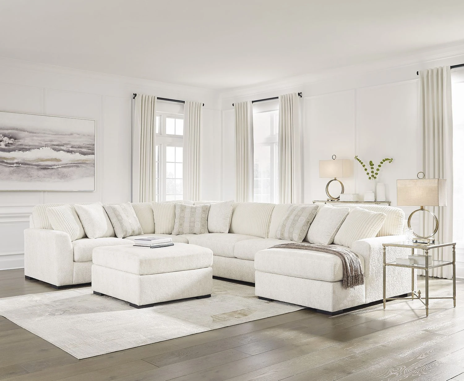 Chessington 4-Piece Sectional with Chaise In Ivory 61904S4