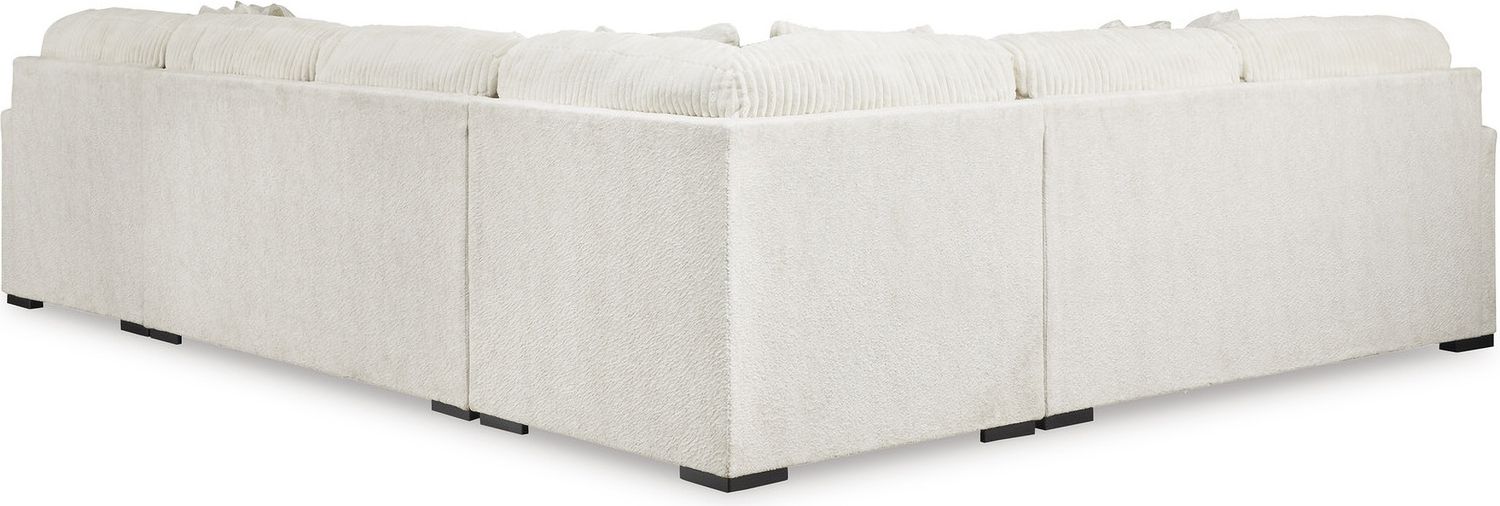 Chessington 4-Piece Sectional and Oversized Accent Ottoman In Ivory 61904U1