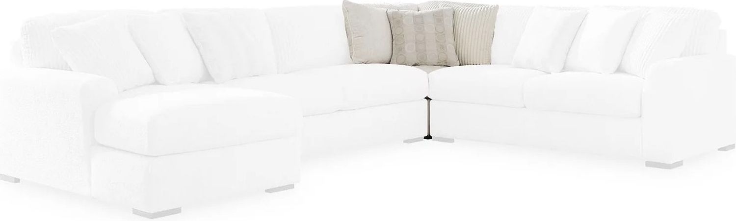 Chessington 4-Piece Sectional and Oversized Accent Ottoman In Ivory 61904U1