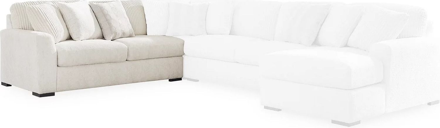 Chessington 4-Piece Sectional and Oversized Accent Ottoman In Ivory 61904U1