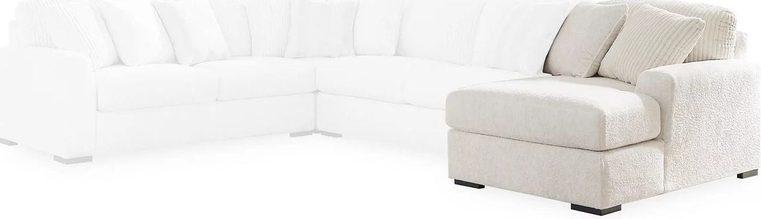 Chessington 4-Piece Sectional and Oversized Accent Ottoman In Ivory 61904U1
