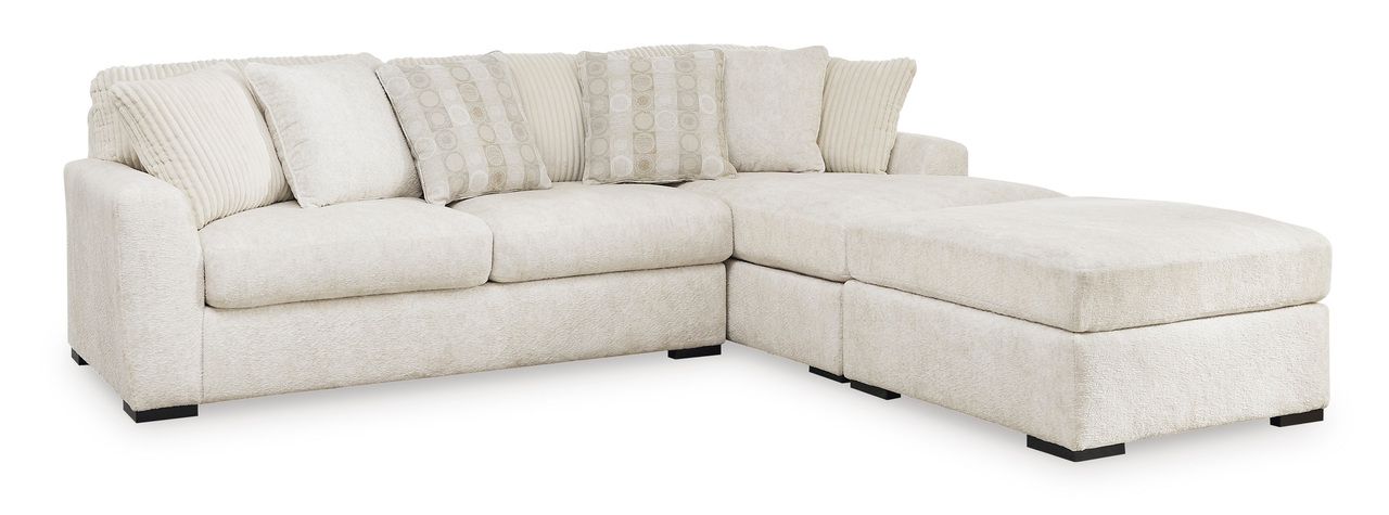 Chessington 2-Piece Sectional and Ottoman In Ivory 61904U2