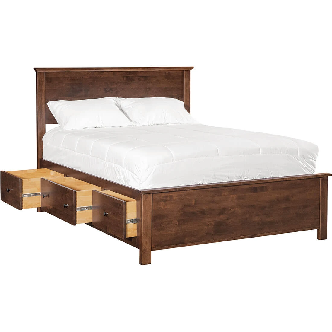 Portland Plank Full Bed - Storage Pedestals - 62270 62270