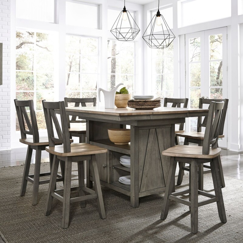 Lindsey Farm 7 Piece Gathering Table Set 62CD7GTS