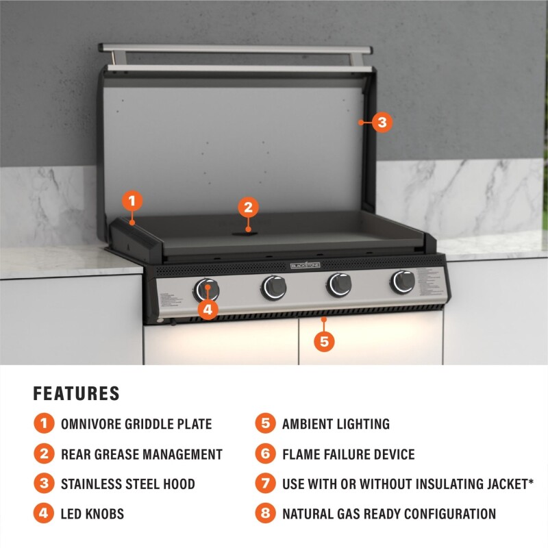36" Drop-in Griddle with Hood (Natural Gas) 6303