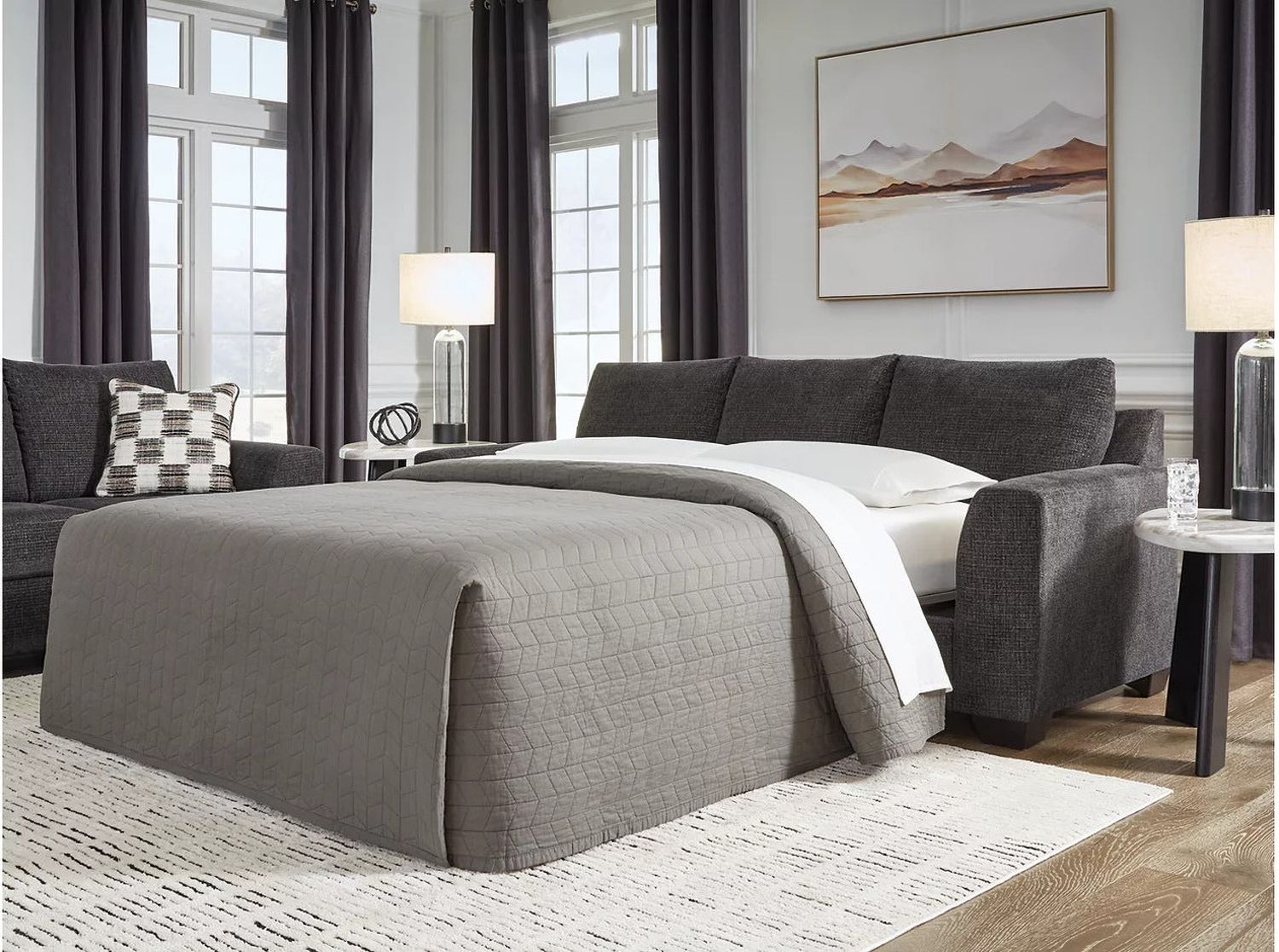 Loreo Queen Sofa Sleeper In Ebony 6310139