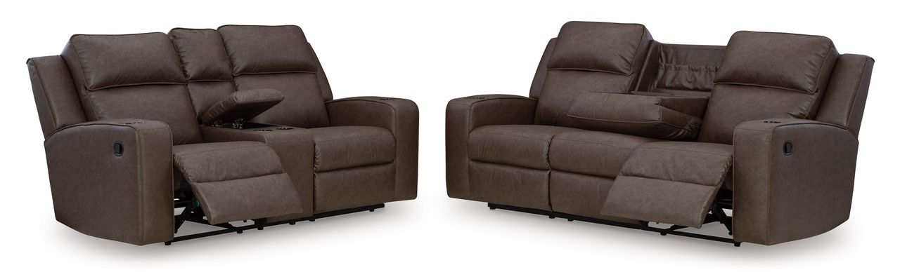 Lavenhorne Reclining Sofa With Drop Down Table In Granite 6330689