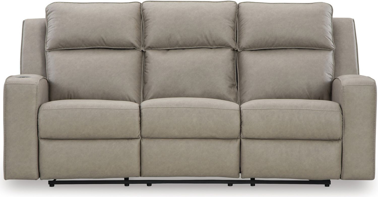 Lavenhorne Reclining Sofa With Drop Down Table In Pebble 6330789