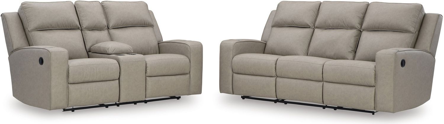 Lavenhorne Reclining Living Room Set With Drop Down Table In Pebble 63307U1
