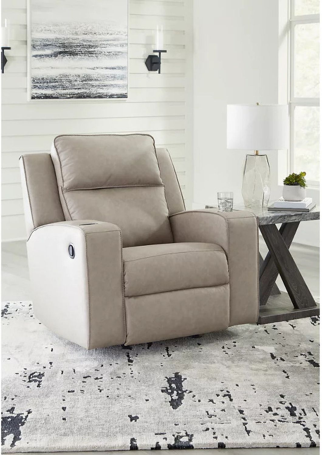 Lavenhorne Reclining Living Room Set With Drop Down Table In Pebble 63307U1