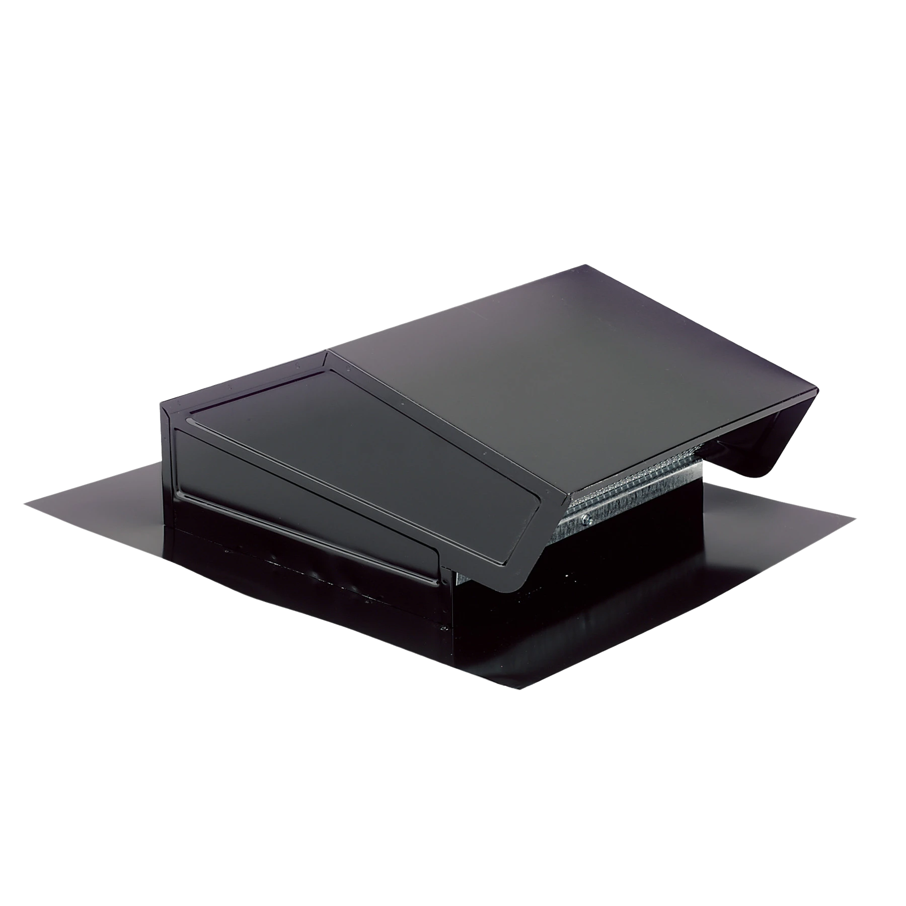 Steel Roof Cap For 3-1/4" X 10" Or Up To 8" Round Duct With Backdraft Damper And Bird Screen, Black 634