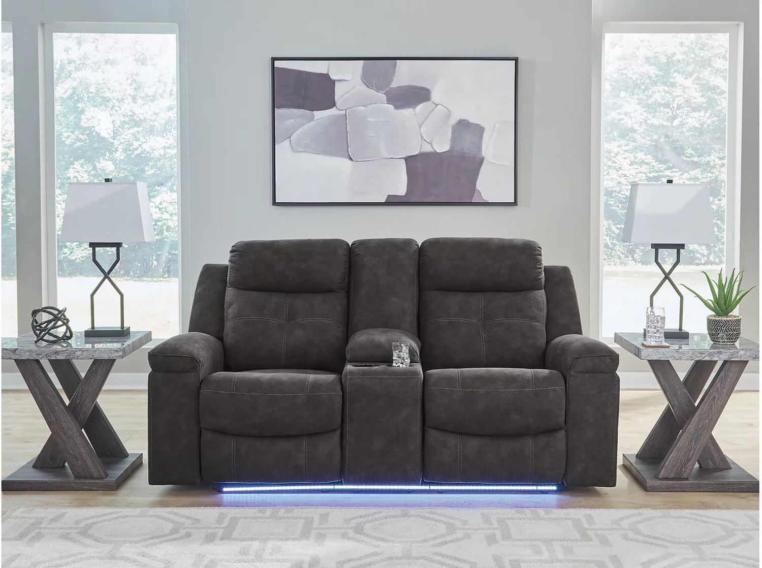 Brysonview Reclining Loveseat with Console In Charcoal 6360594