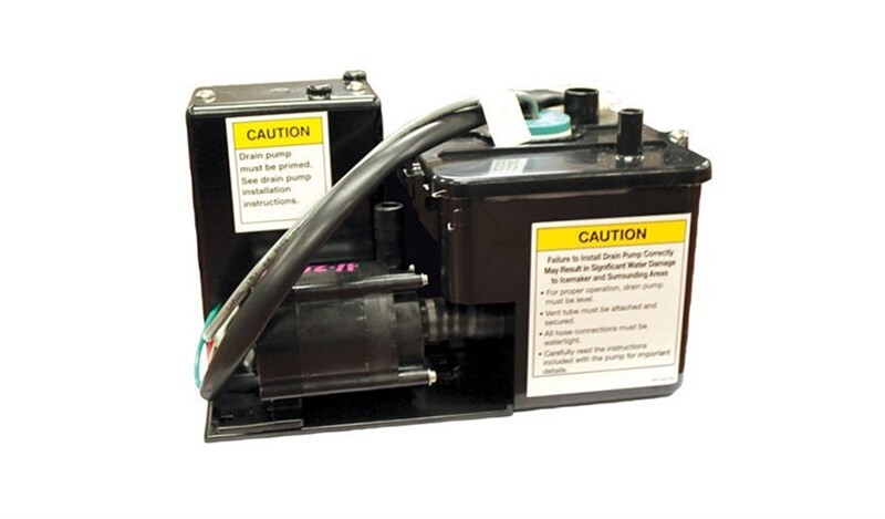 Perlick offers an accessory drain pump for H50/H80C Ice Makers. This allows you to install the ice maker in an area that doesn't have access to a floor drain. 63802A