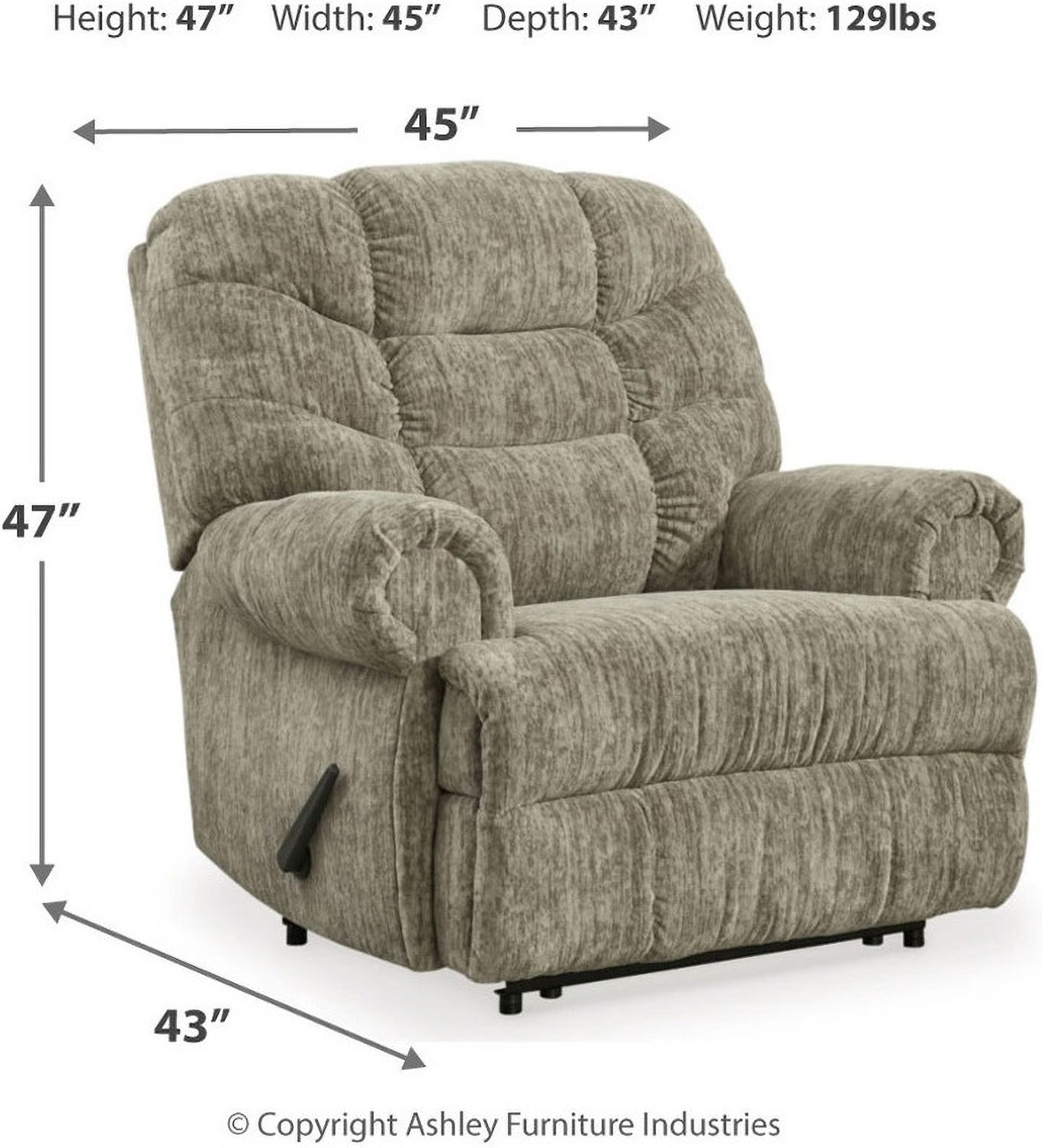 Movie Man Taupe Zero Wall Recliner 6380329
